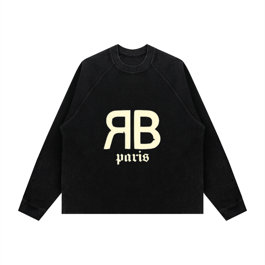 RUE BÉNI waffle knit long sleeve streetwear
