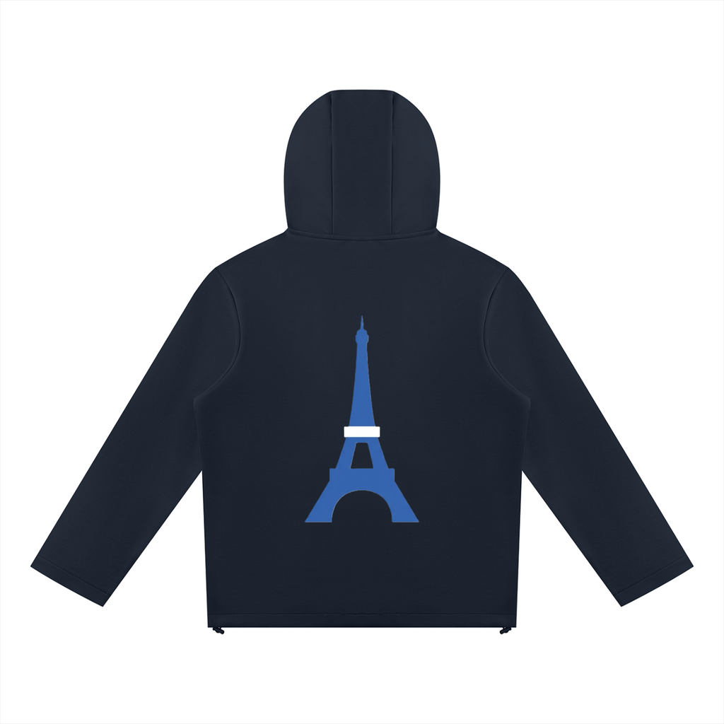Sweat à capuche zippé à empiècements — 380 GSM