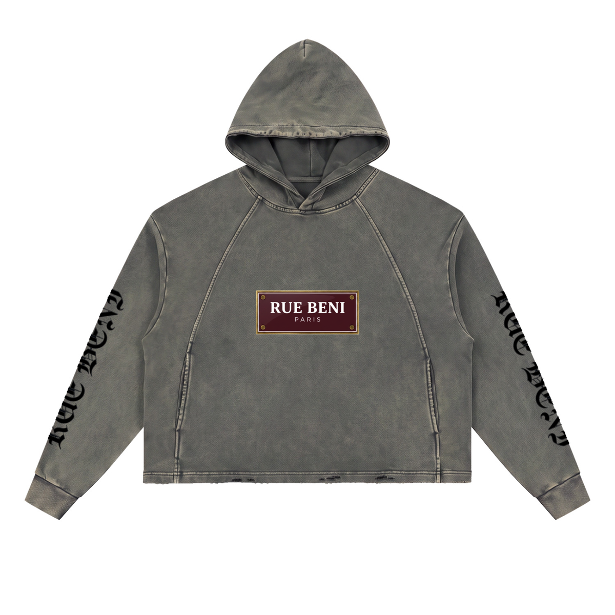 Vintage Washed Frayed-Hem Hoodie