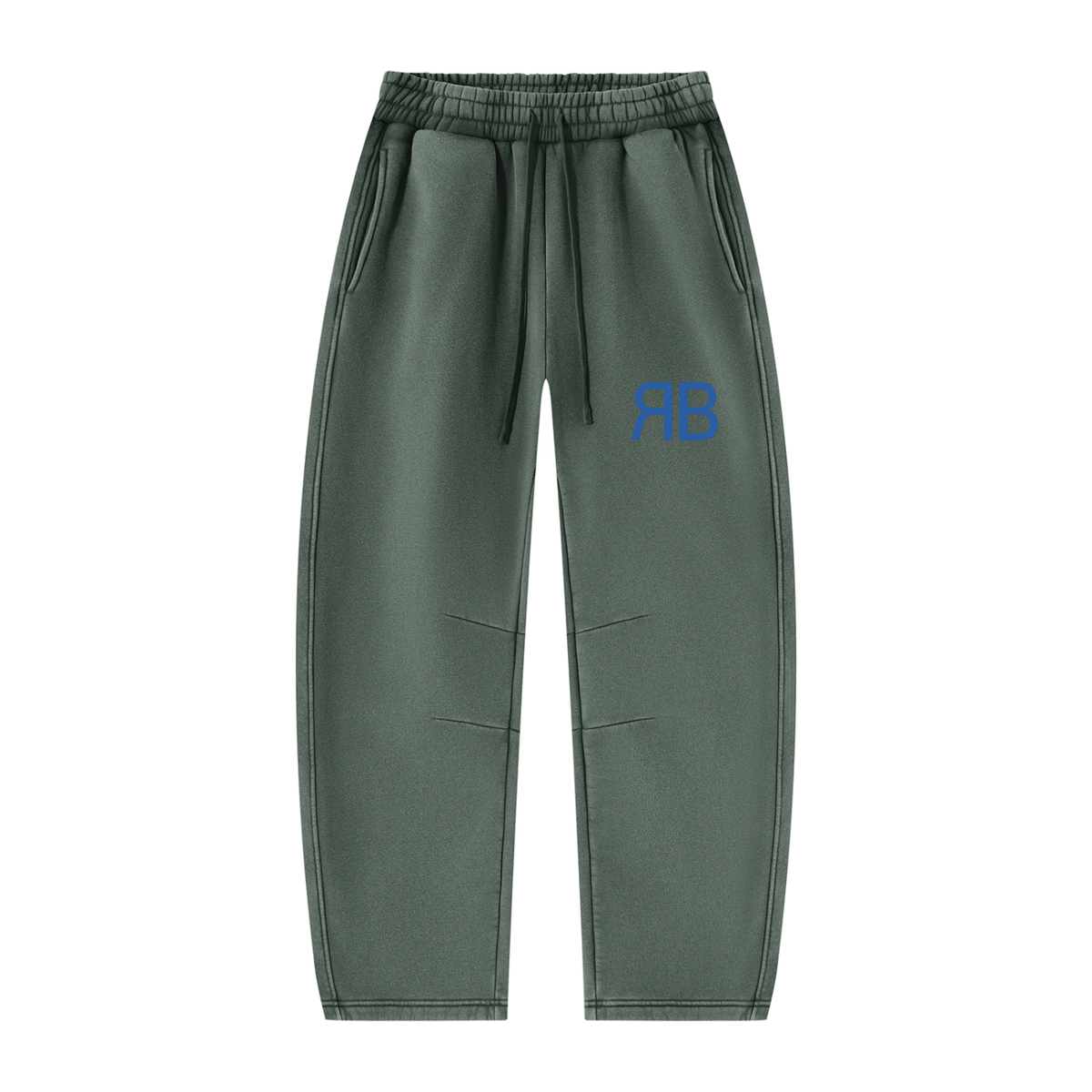 Pantalon de jogging délavé en molleton coupe barrel — 390 GSM