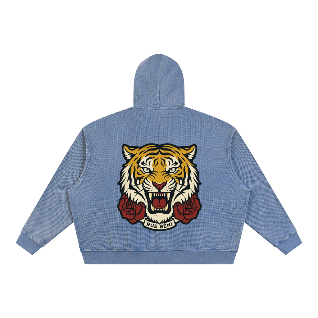 Sweat zippé gaufré Tigre — 380 GSM