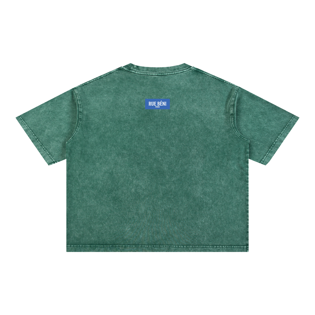 T-shirt ample délavé Signature Cobalt — 275 GSM
