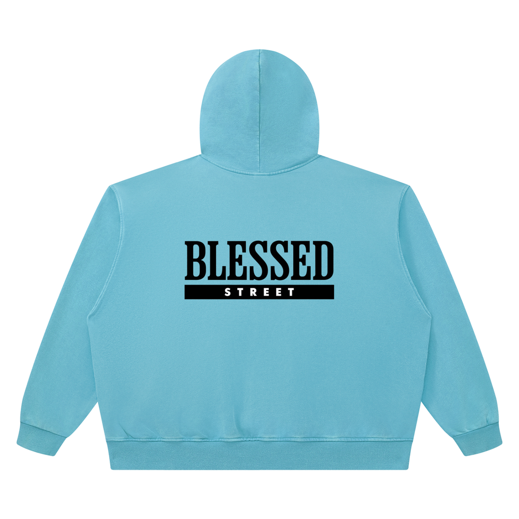 Sweat à capuche boxy en coton délavé — 420 GSM