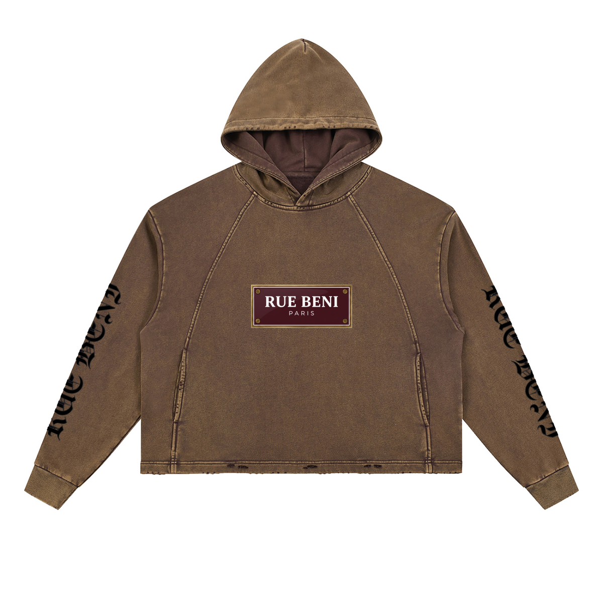 Vintage Washed Frayed-Hem Hoodie