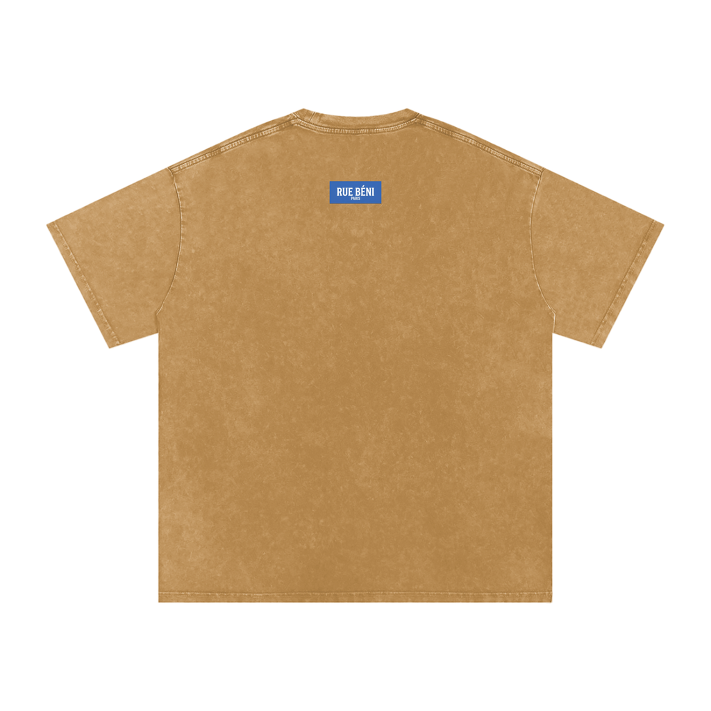 T-shirt ample délavé Signature Cobalt — 250 GSM