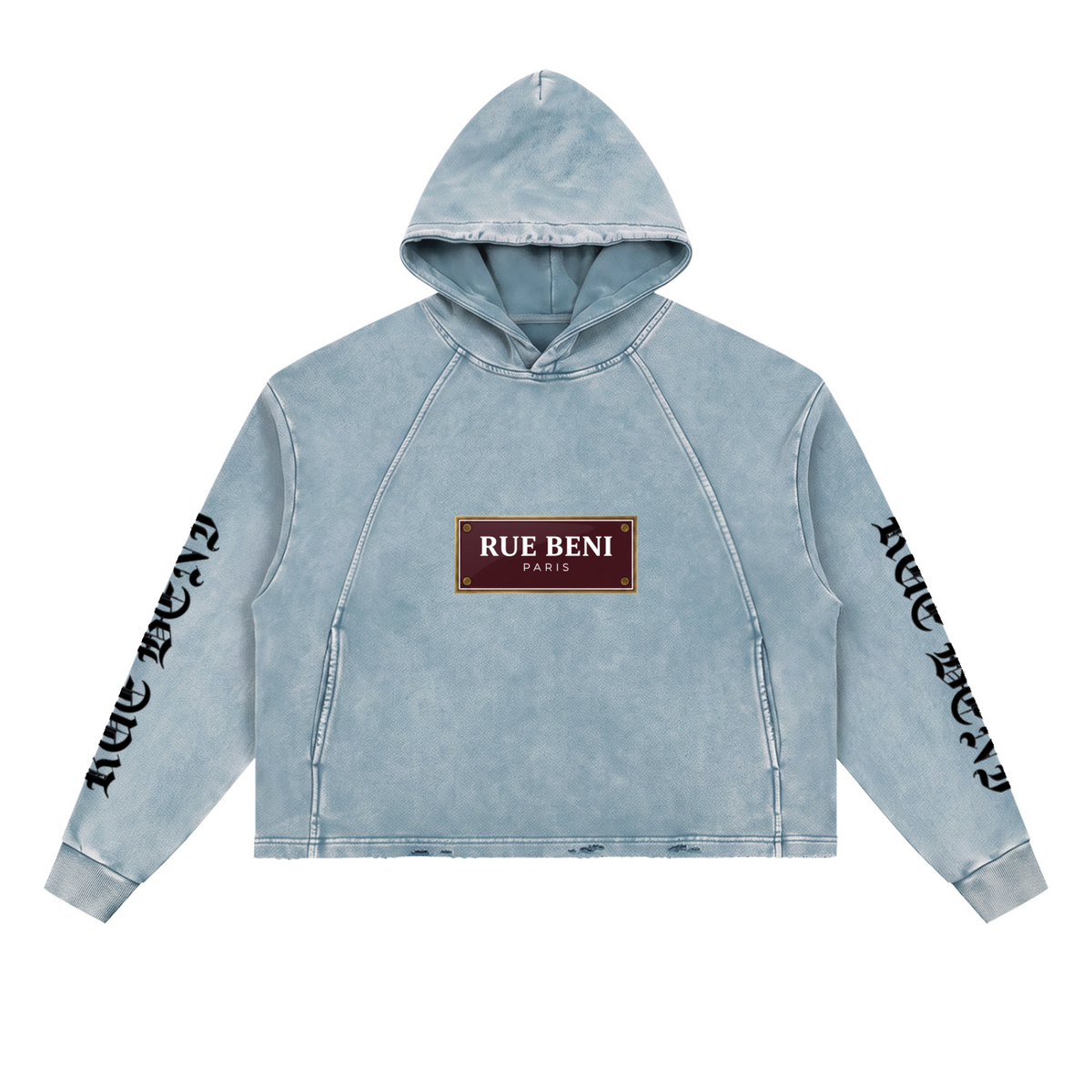 Vintage Washed Frayed-Hem Hoodie