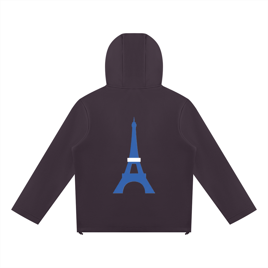 Sweat à capuche zippé à empiècements — 380 GSM