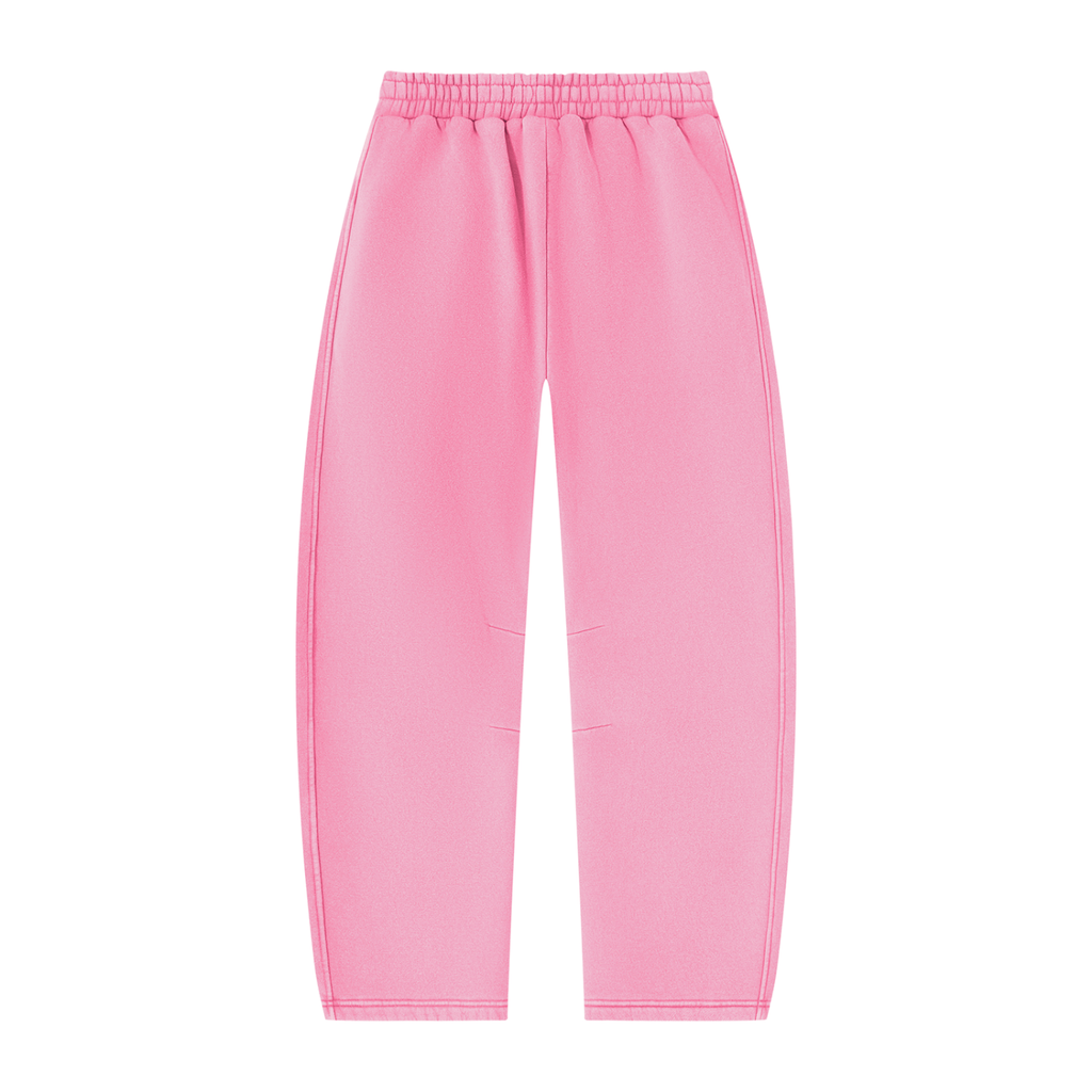 Pantalon de jogging délavé en molleton coupe barrel — 390 GSM