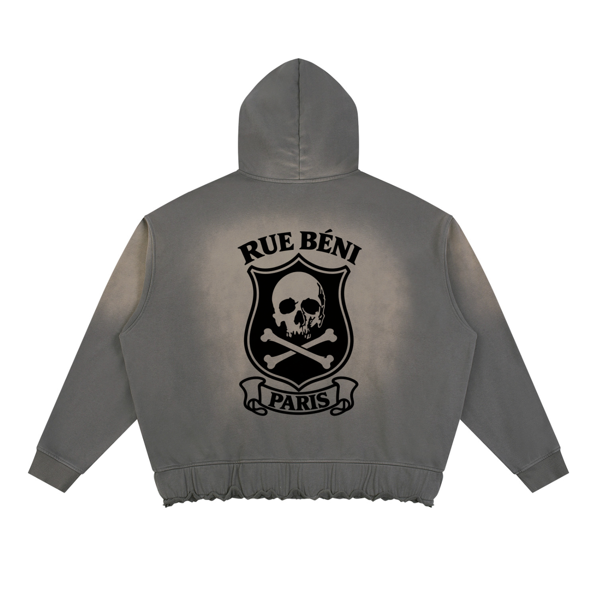 Sweat à capuche délavé Fleur Béni — 370 GSM