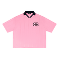 Maillot Soccer Rayé RUE BÉNI — Rose & Blanc / Boxy