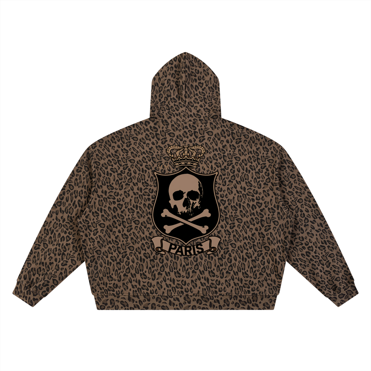 Sweat zippé gaufré Léopard Blason Paris — 320 GSM