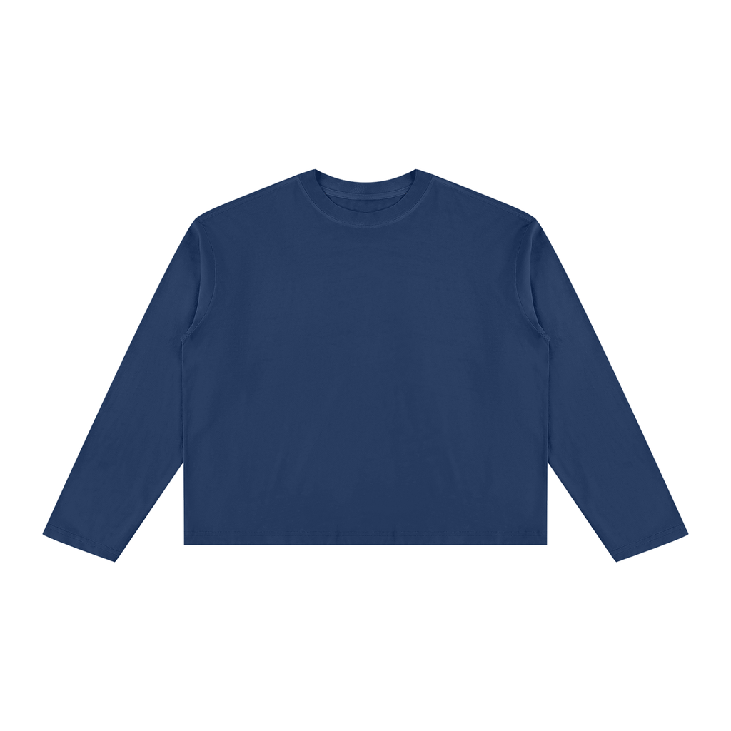 T-shirt ample à manches longues Signature Cobalt — 230 GSM