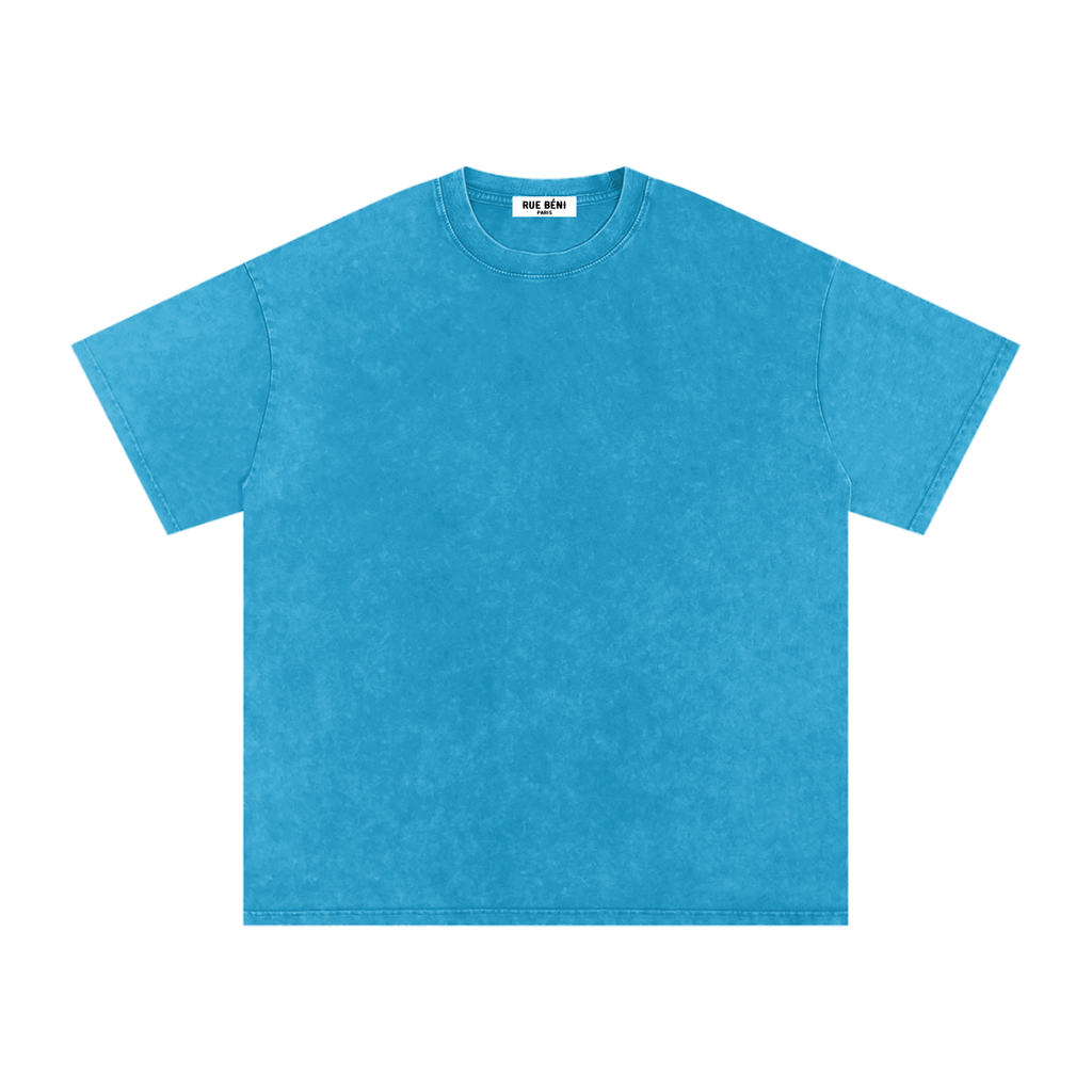 T-shirt ample délavé Signature Cobalt — 250 GSM