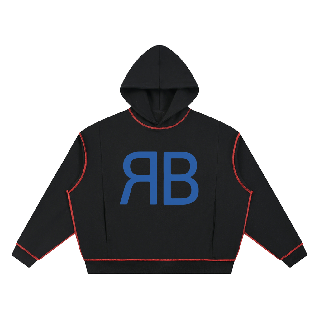 Sweat à capuche ample à surpiqûres — 420 GSM