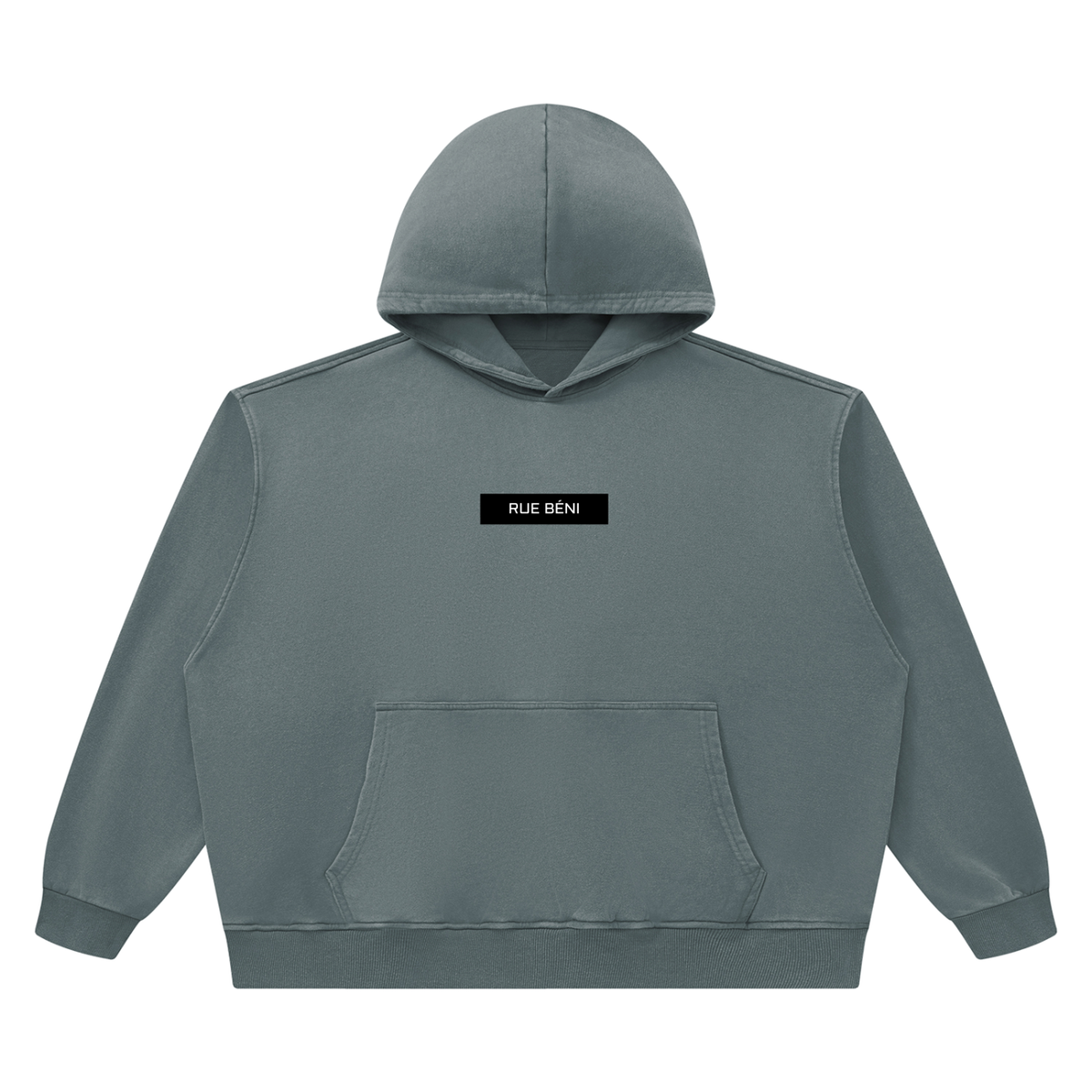Sweat à capuche boxy en coton délavé — 420 GSM