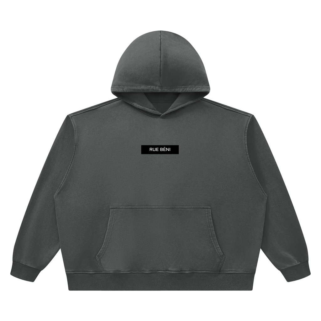 Sweat à capuche boxy en coton délavé — 420 GSM