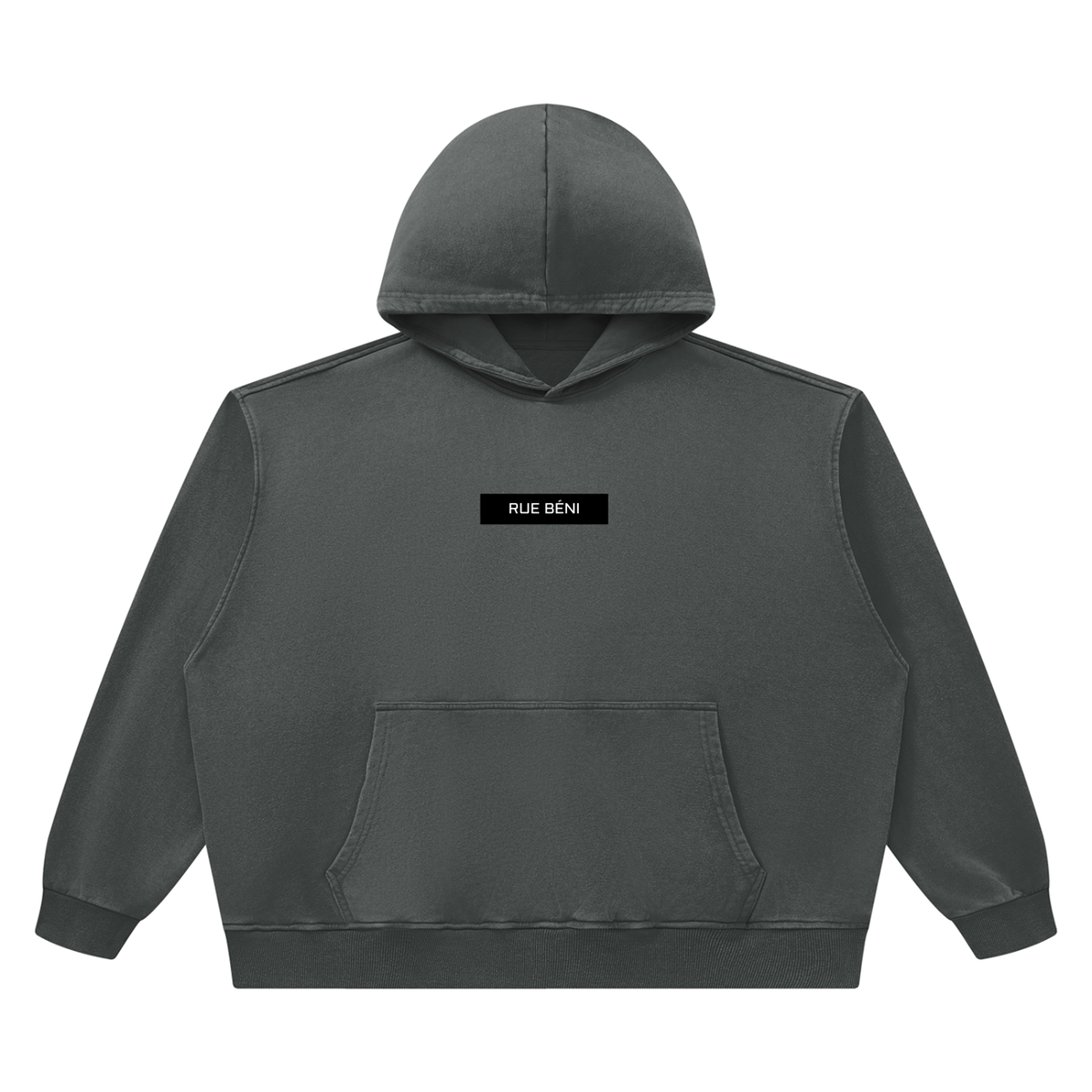 Sweat à capuche boxy en coton délavé — 420 GSM