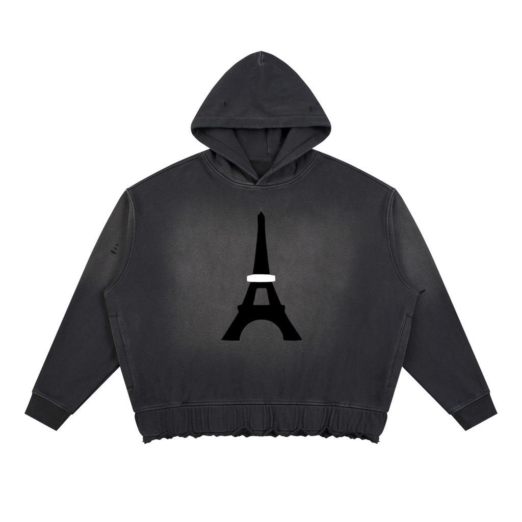Sweat à capuche délavé Fleur Béni — 370 GSM
