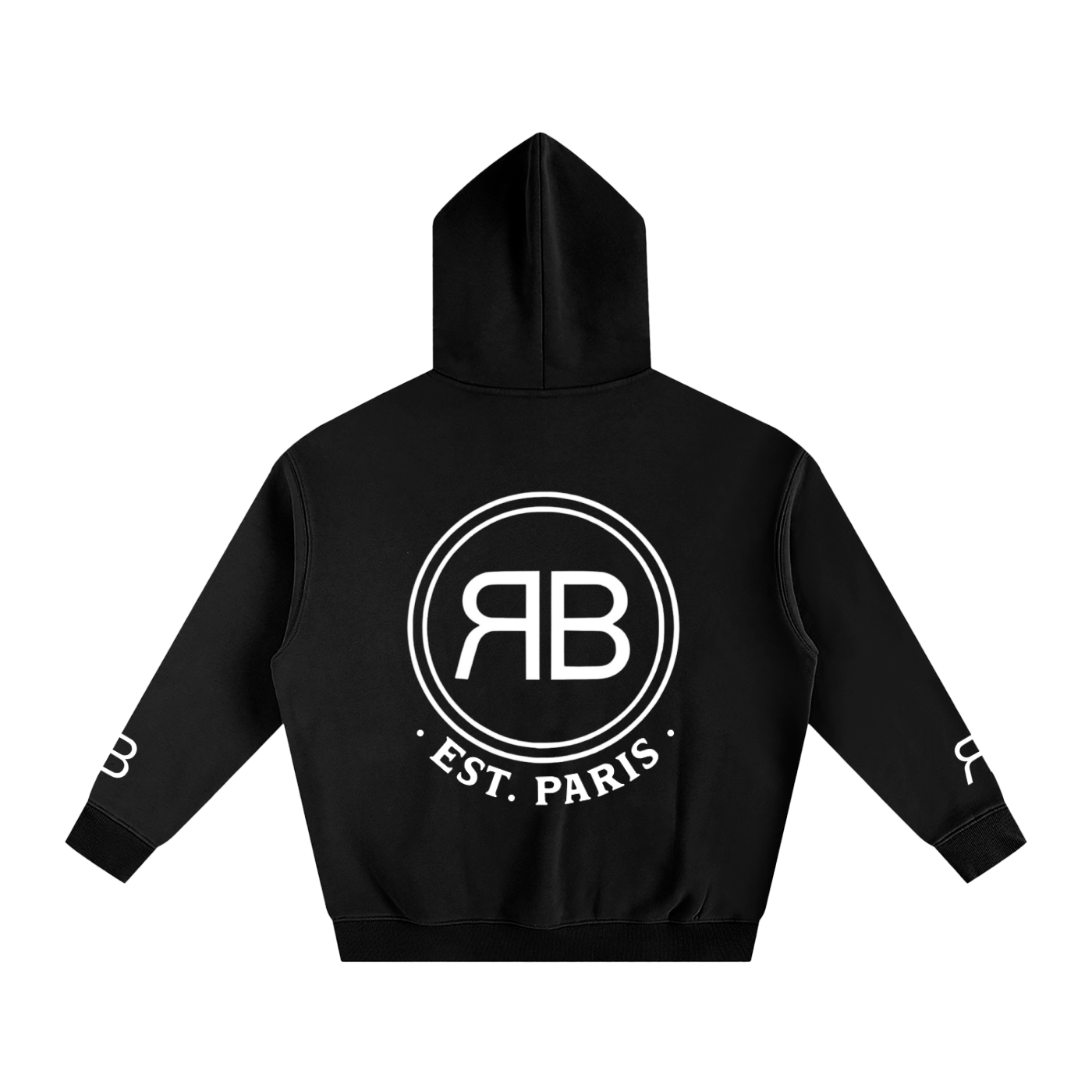 Hoodie Emblème Complet — Noir