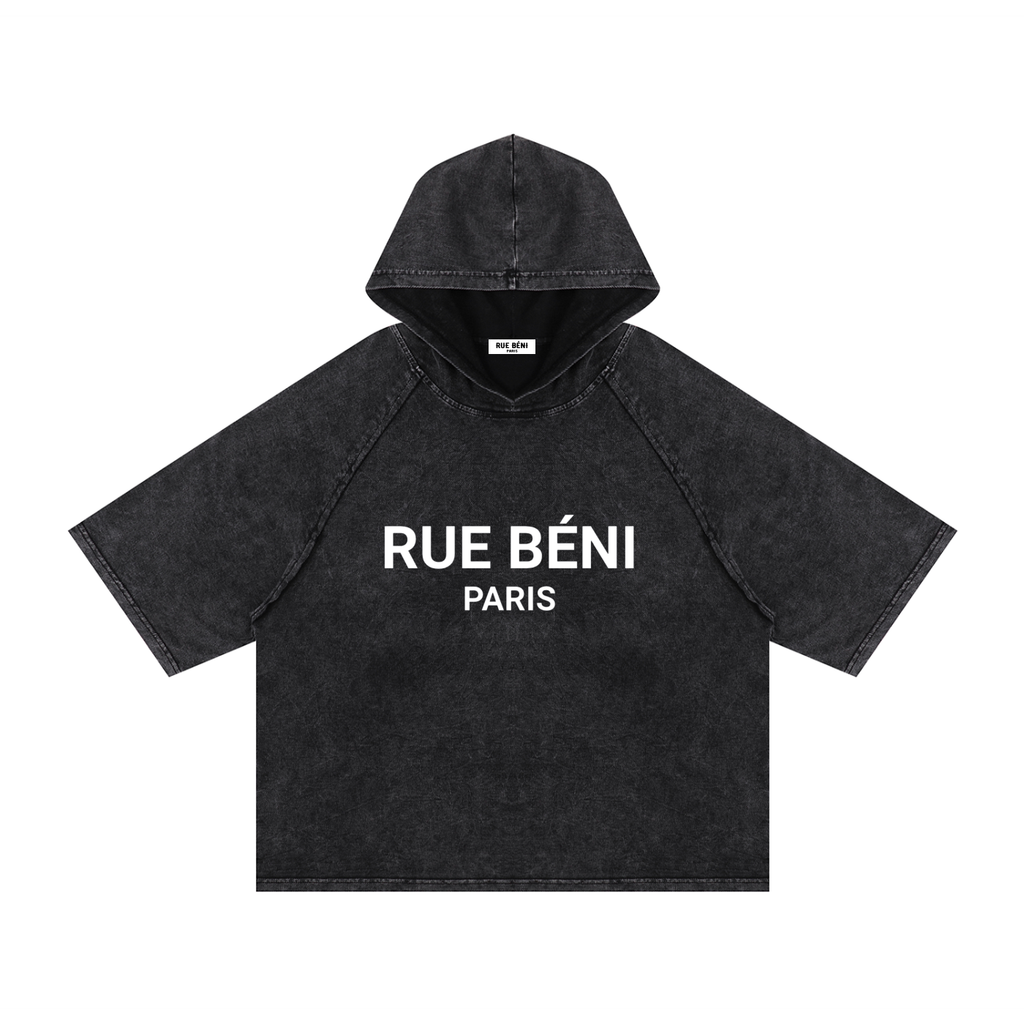 T-shirt ample à capuche Monogramme RB — 240 GSM