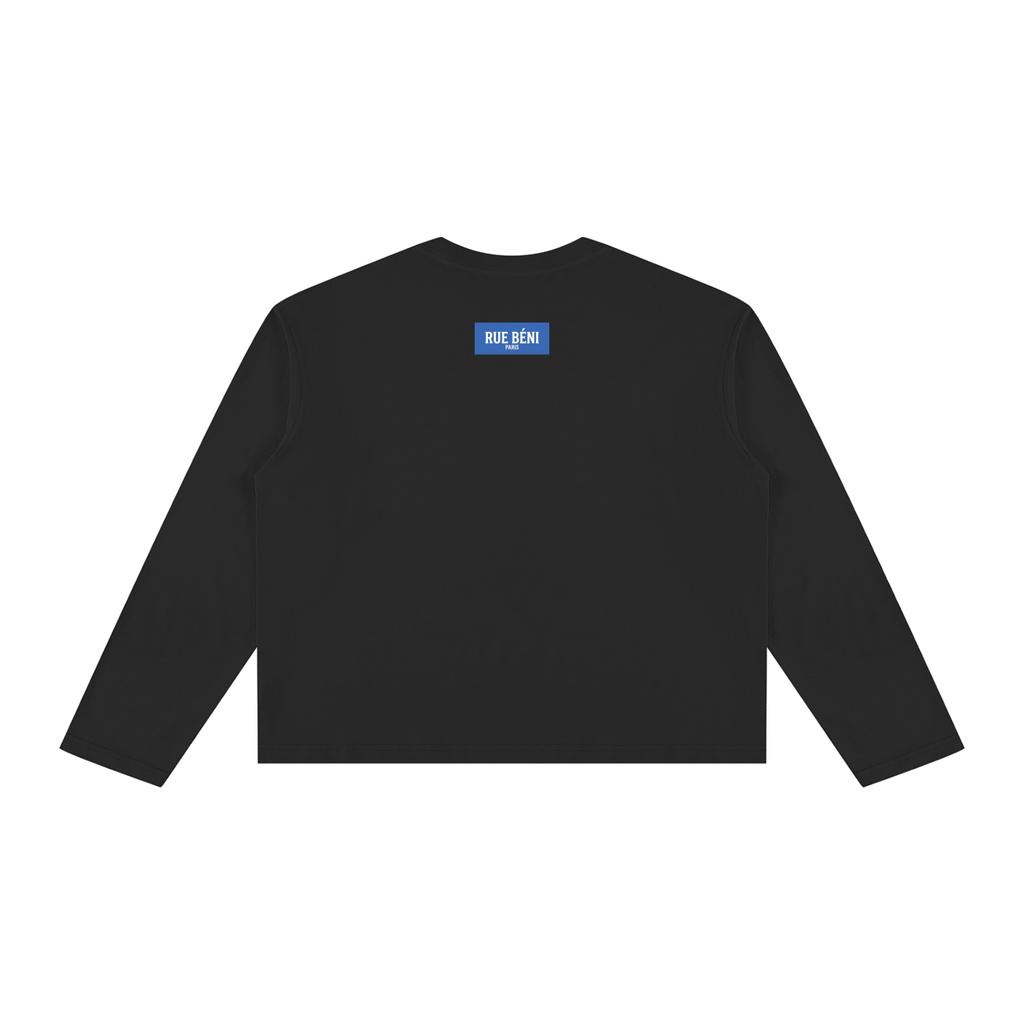 T-shirt ample à manches longues Signature Cobalt — 230 GSM
