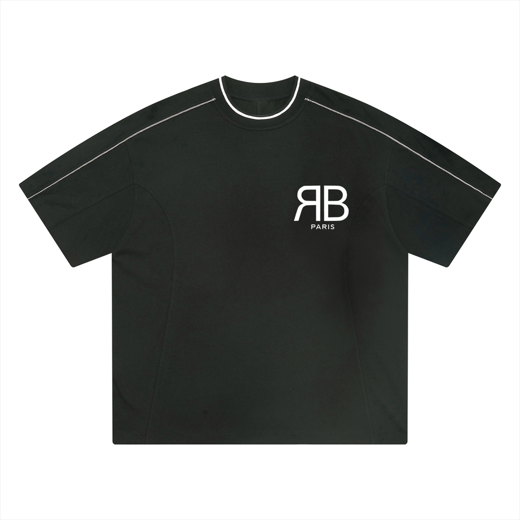 Tee Contrast Tape RUE BÉNI — Noir / Raglan Oversized