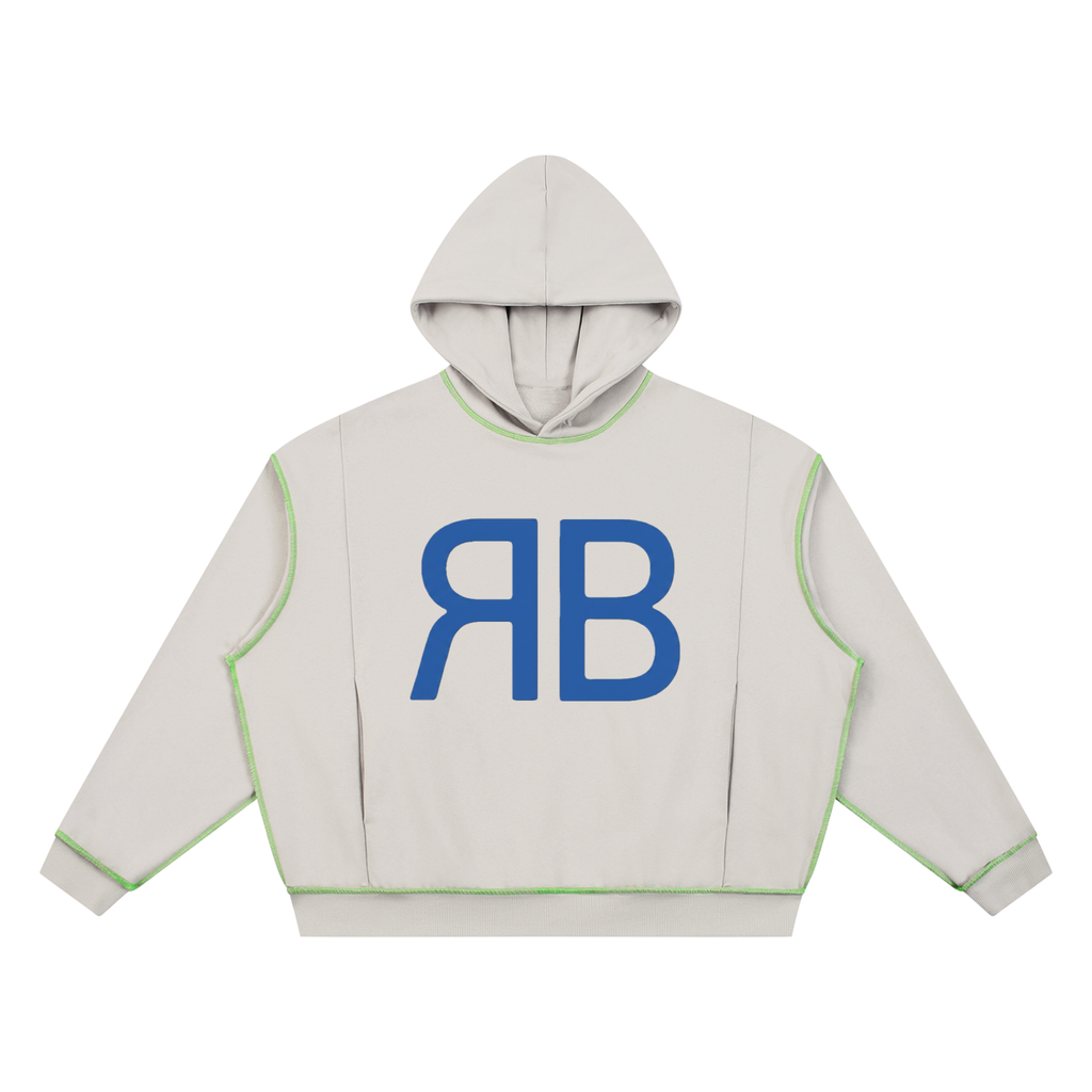 Sweat à capuche ample à surpiqûres — 420 GSM
