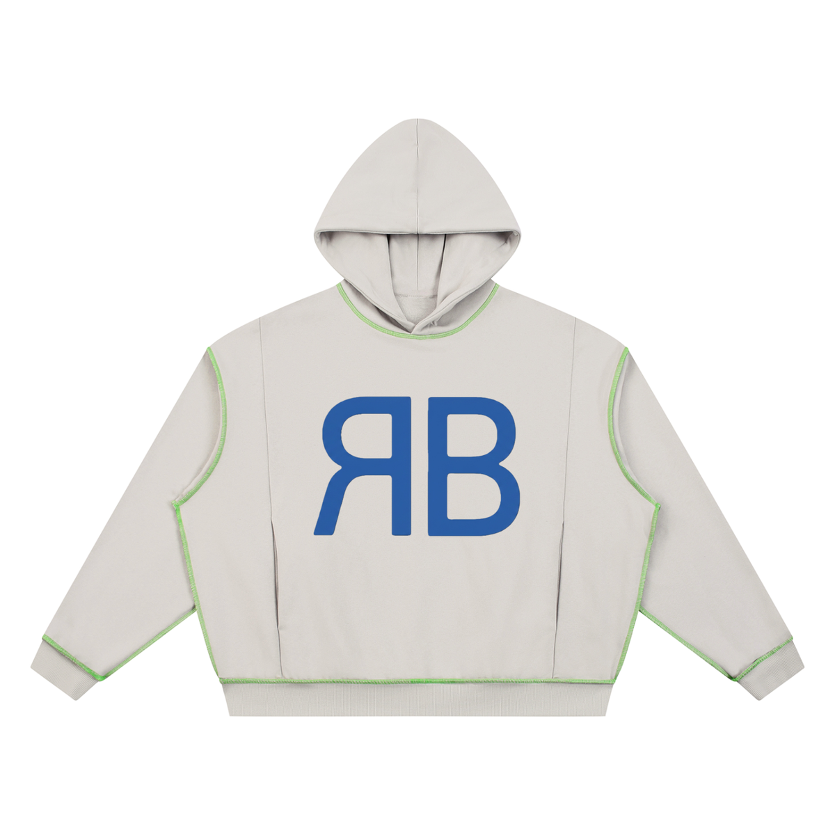 Sweat à capuche ample à surpiqûres — 420 GSM