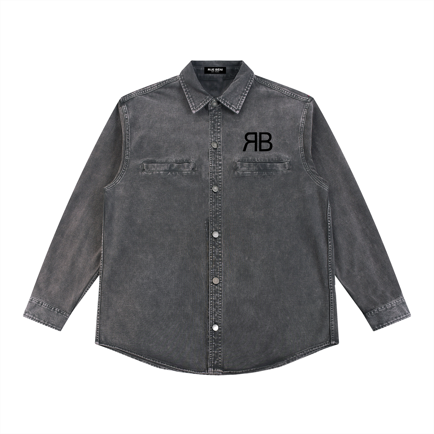 Veste Denim Lavée — Gris