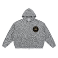 Sweat zippé gaufré Léopard Blason Paris — 320 GSM