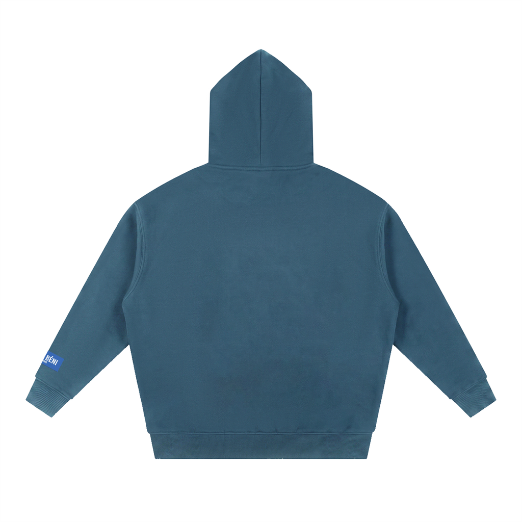 Sweat à capuche ample Signature Cobalt — 345 GSM