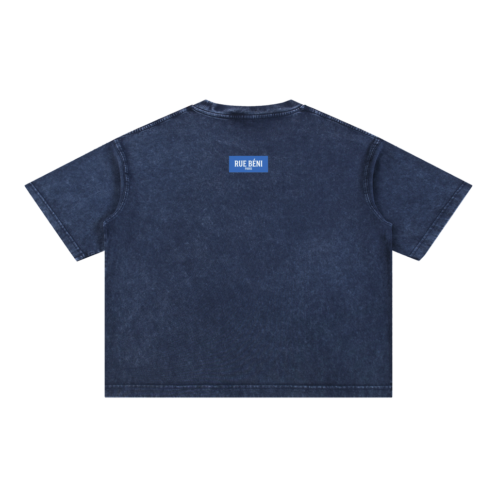 T-shirt ample délavé Signature Cobalt — 275 GSM