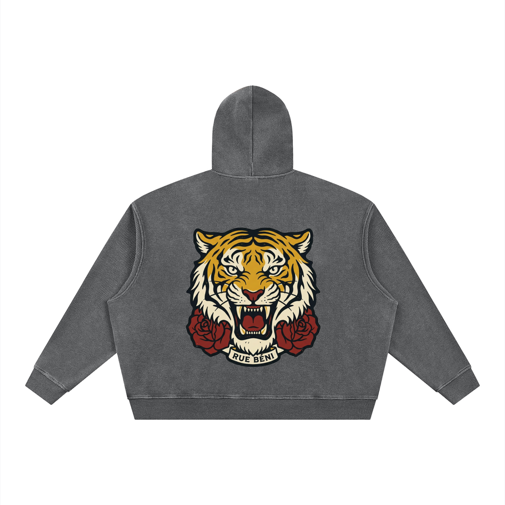 Sweat zippé gaufré Tigre — 380 GSM