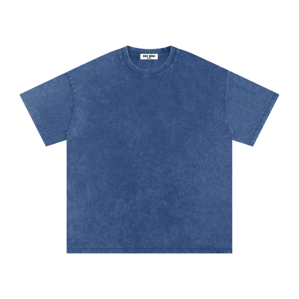 T-shirt ample délavé Signature Cobalt — 250 GSM