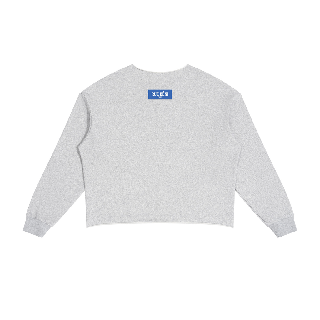 Sweat ample à bords francs Signature Cobalt — 320 GSM