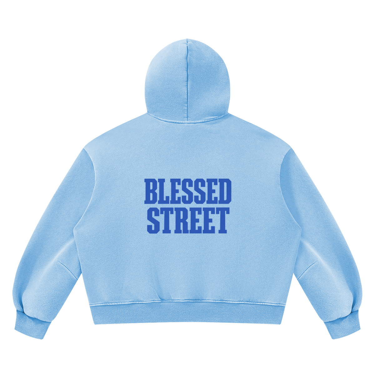 Sweat à capuche boxy délavé en molleton — 390 GSM