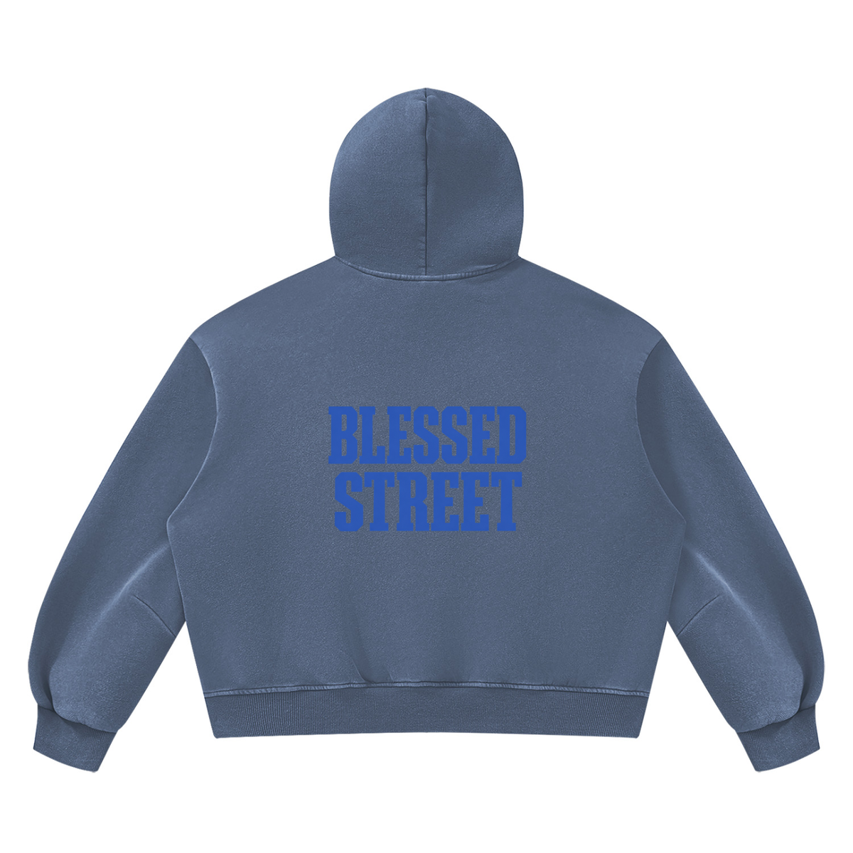 Sweat à capuche boxy délavé en molleton — 390 GSM