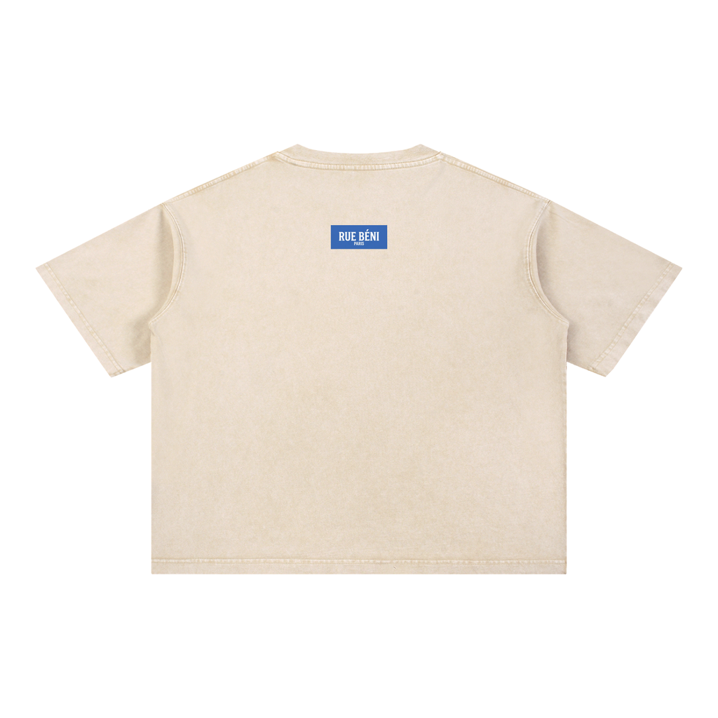T-shirt ample délavé Signature Cobalt — 275 GSM