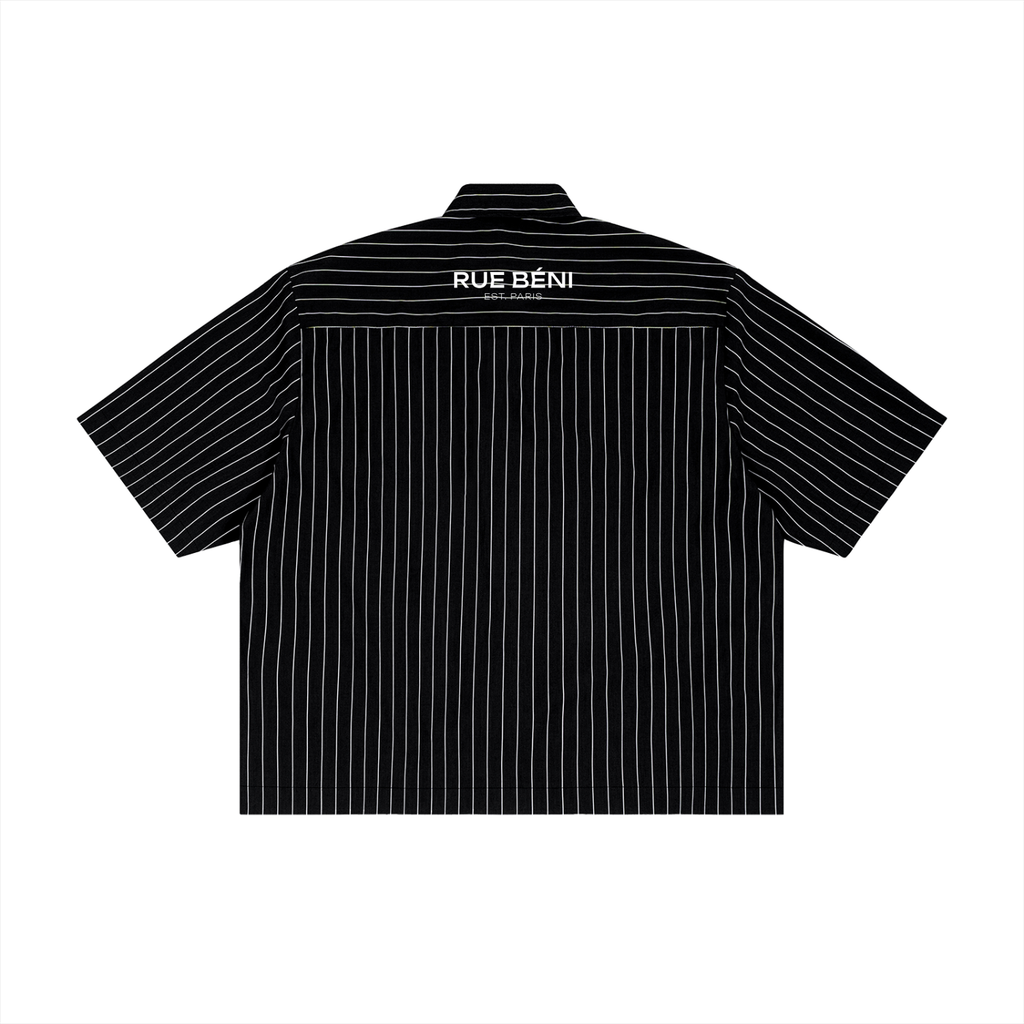 Chemise Rayée Boxy RUE BÉNI — Noir / Boutons