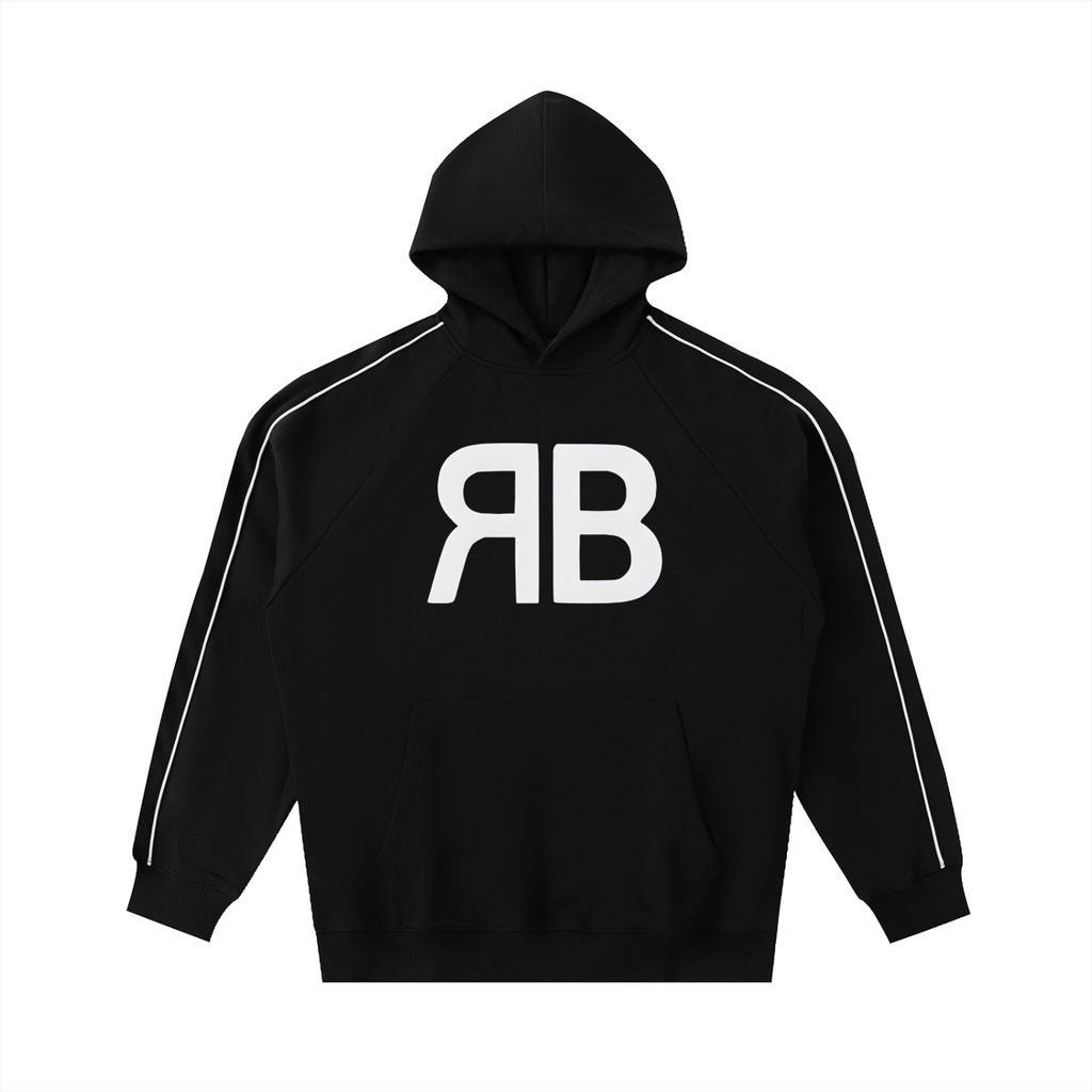 Sweat à capuche raglan à passepoils contrastés — 380 GSM