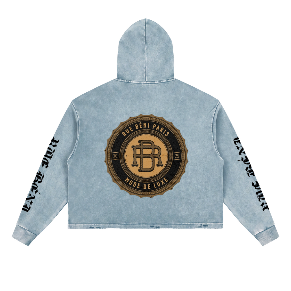 Vintage Washed Frayed-Hem Hoodie