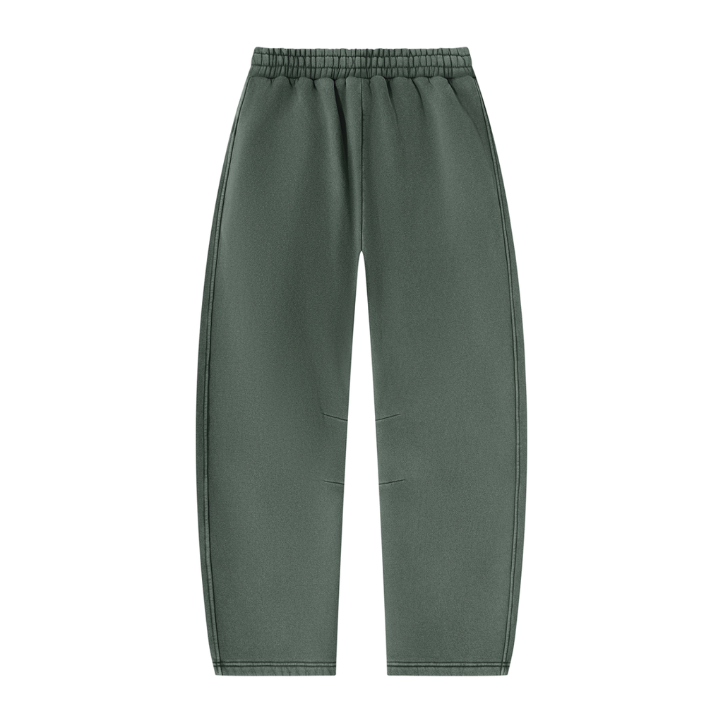 Pantalon de jogging délavé en molleton coupe barrel — 390 GSM