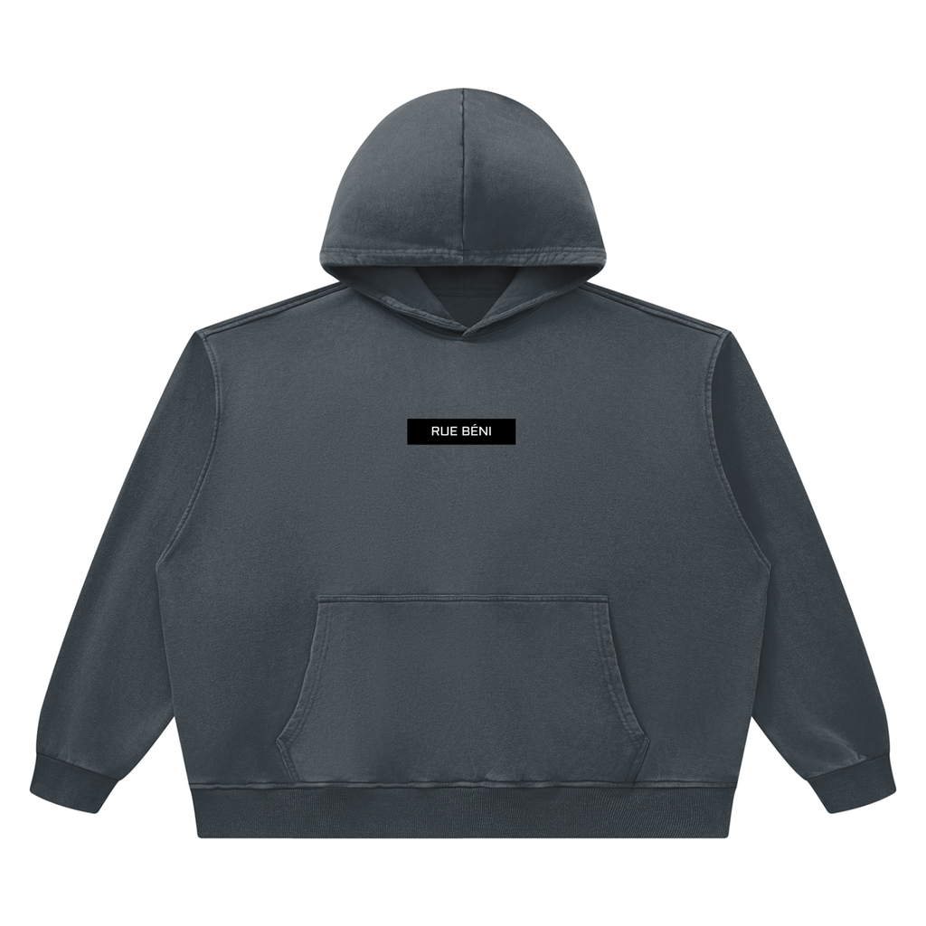 Sweat à capuche boxy en coton délavé — 420 GSM