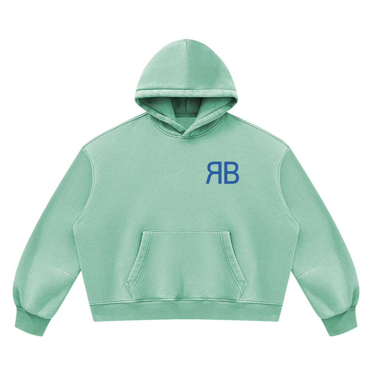 Sweat à capuche boxy délavé en molleton — 390 GSM
