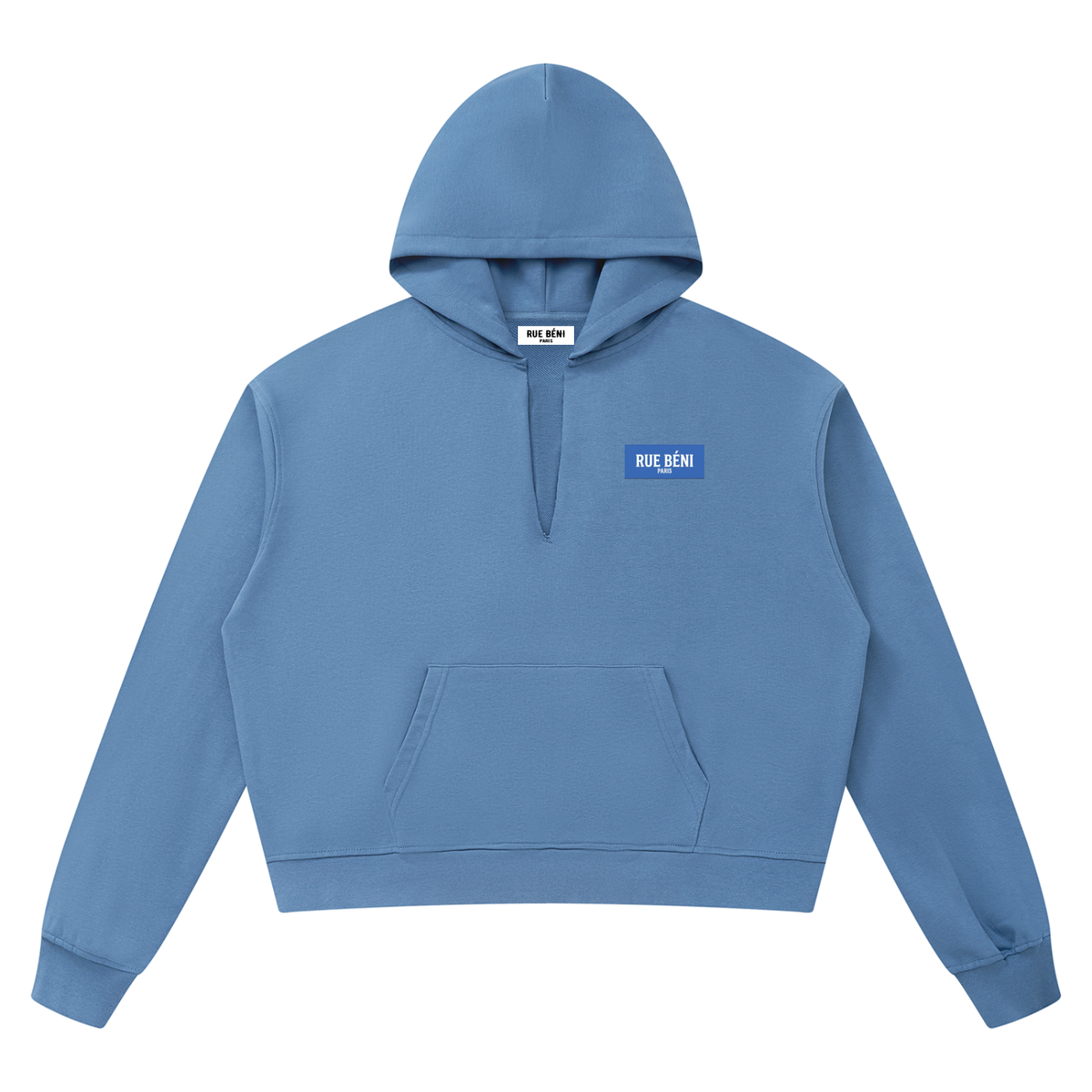 Sweat à capuche à bords francs Monogramme Cobalt — 360 GSM