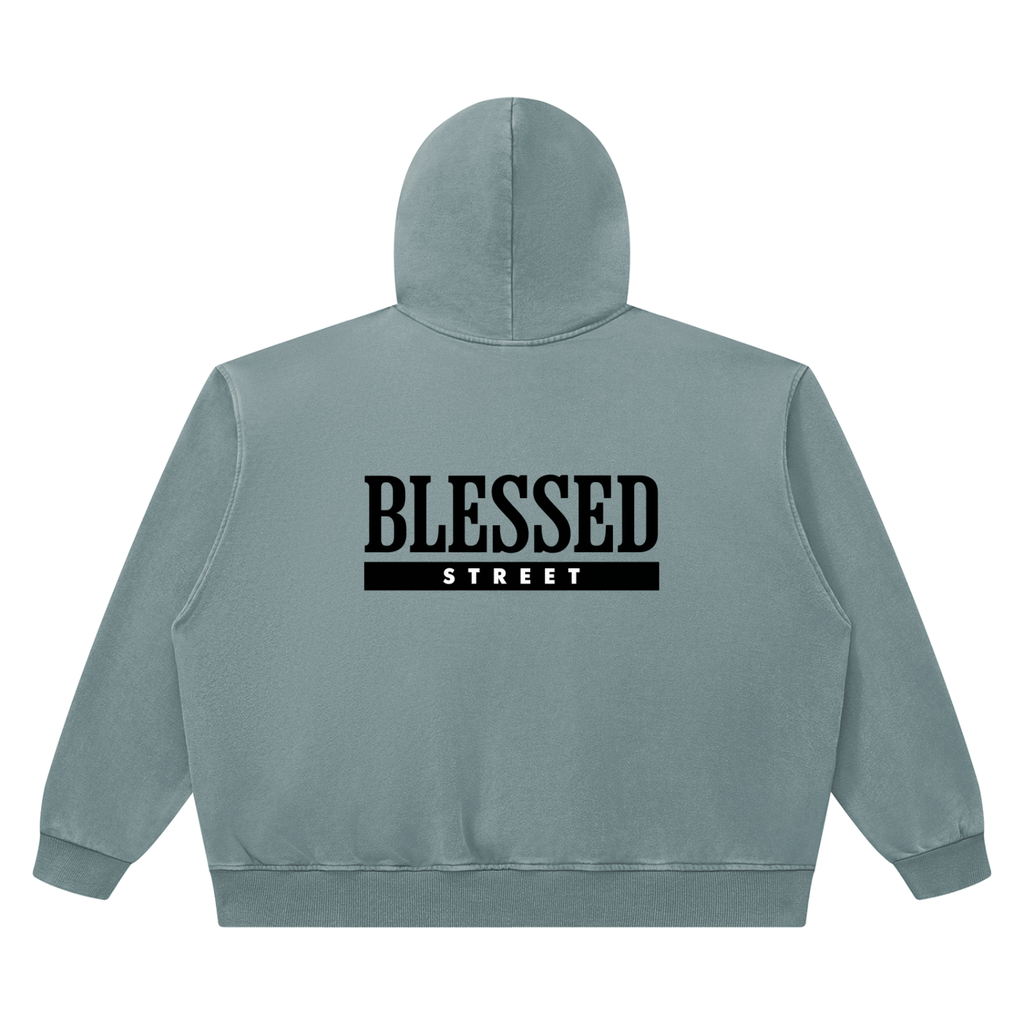 Sweat à capuche boxy en coton délavé — 420 GSM