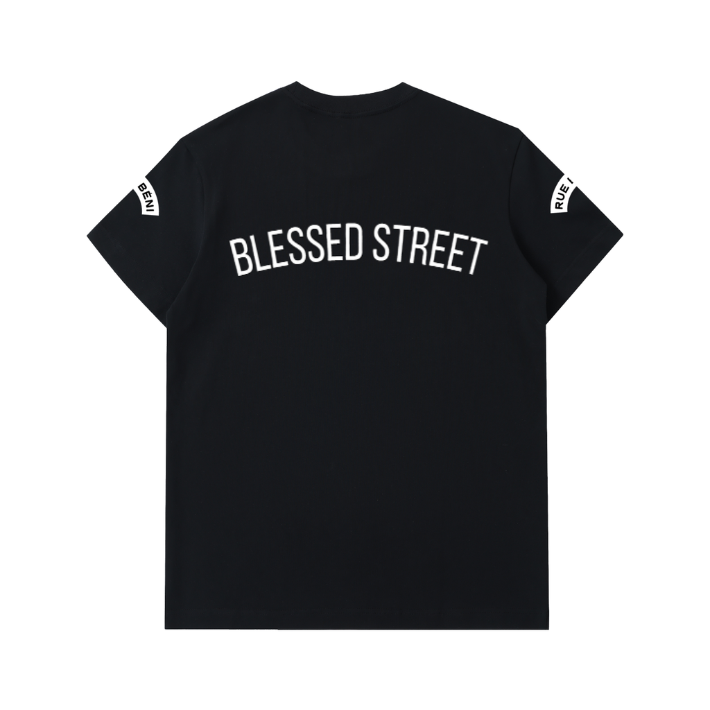 Tee Essential BLESSED STREET — Noir / Heavyweight