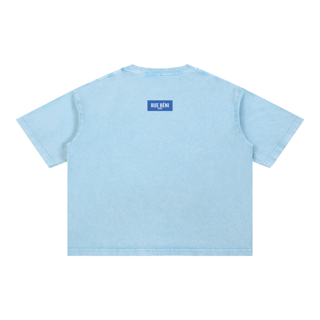 T-shirt ample délavé Signature Cobalt — 275 GSM