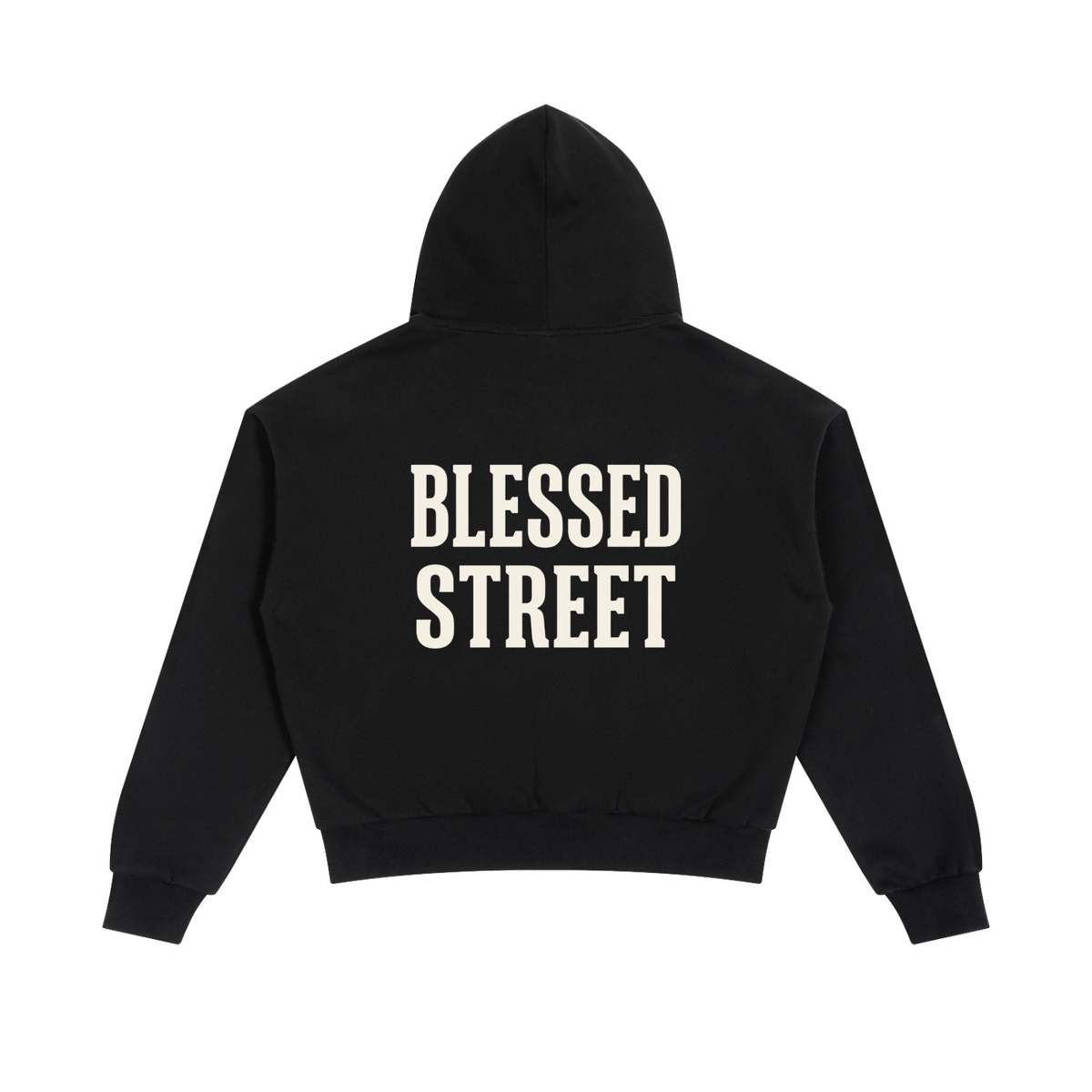Sweat à capuche boxy zippé à passepoils — 305 GSM
