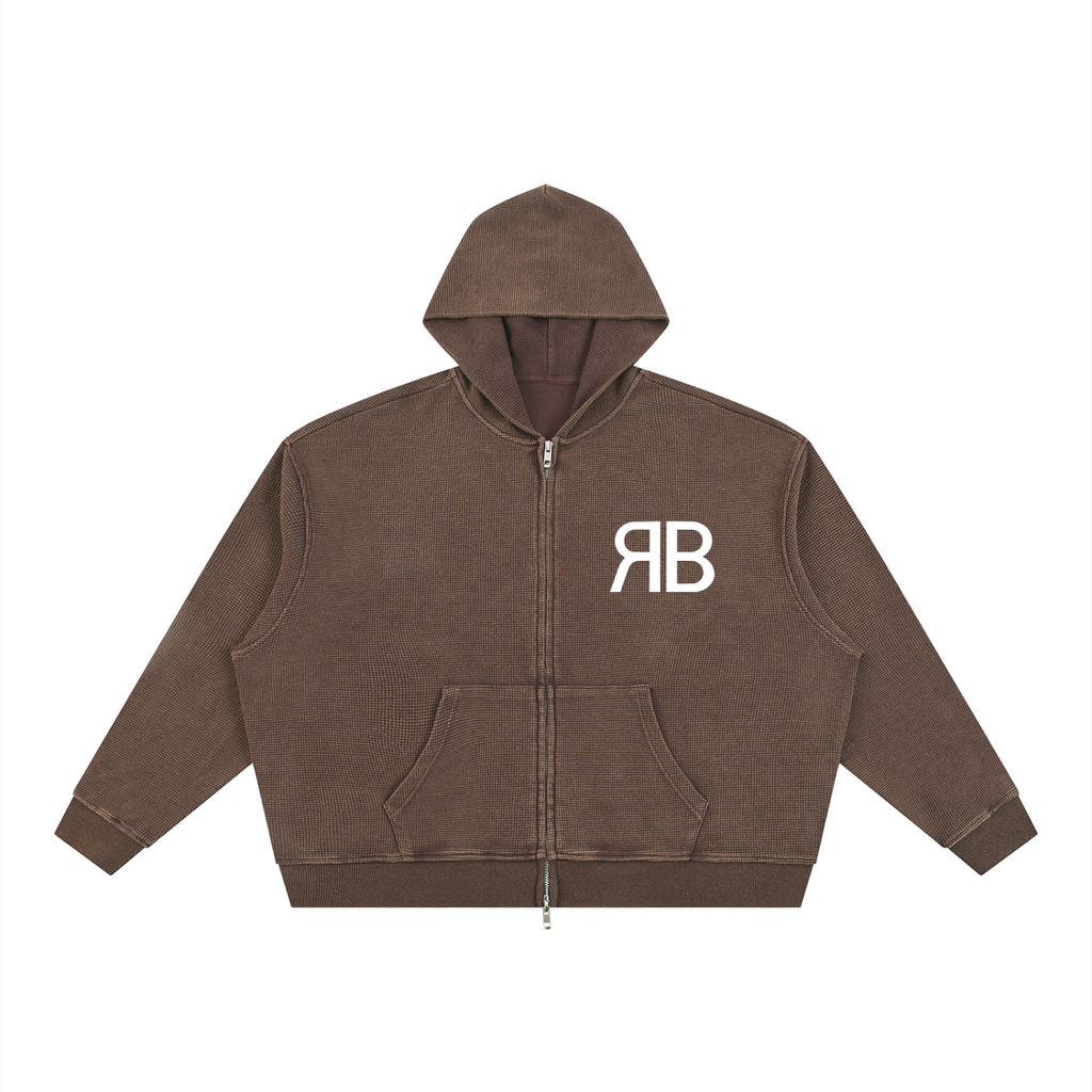 Sweat zippé gaufré Tigre — 380 GSM